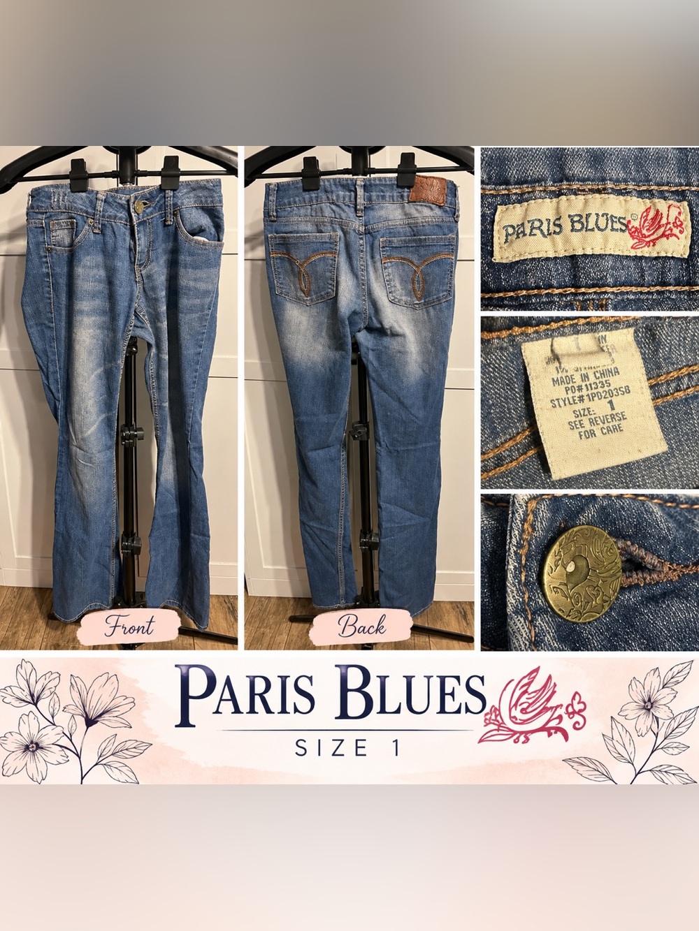 Paris Blues Light Blue Flare Jeans - Women's